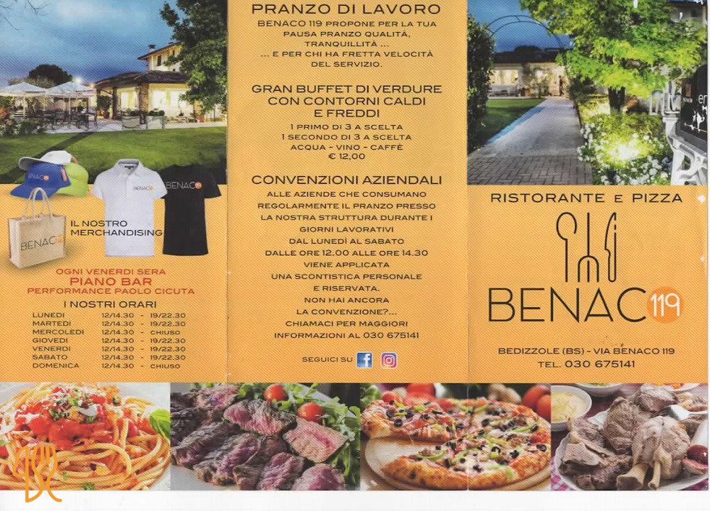 Benaco 119 Speisekarte