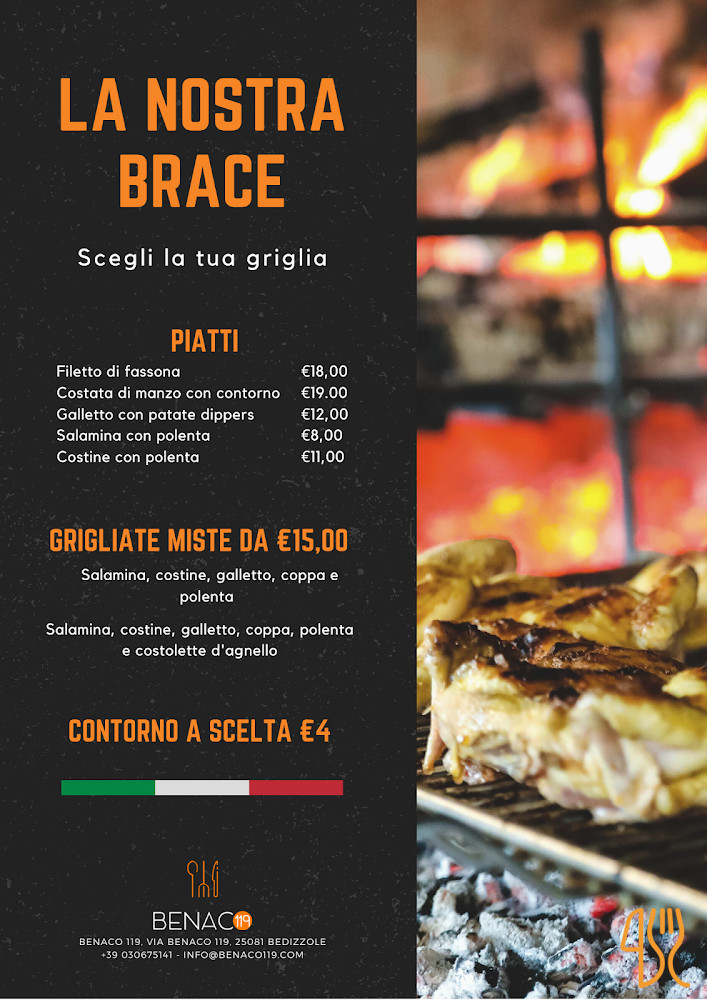 Benaco 119 Speisekarte