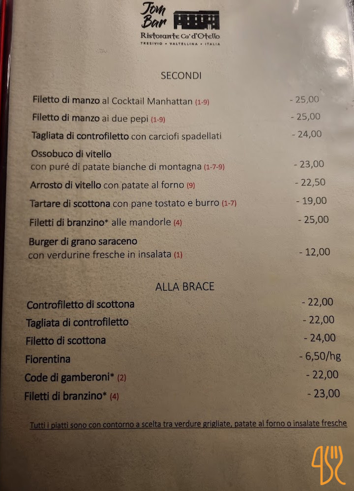Cà D'otello Carte