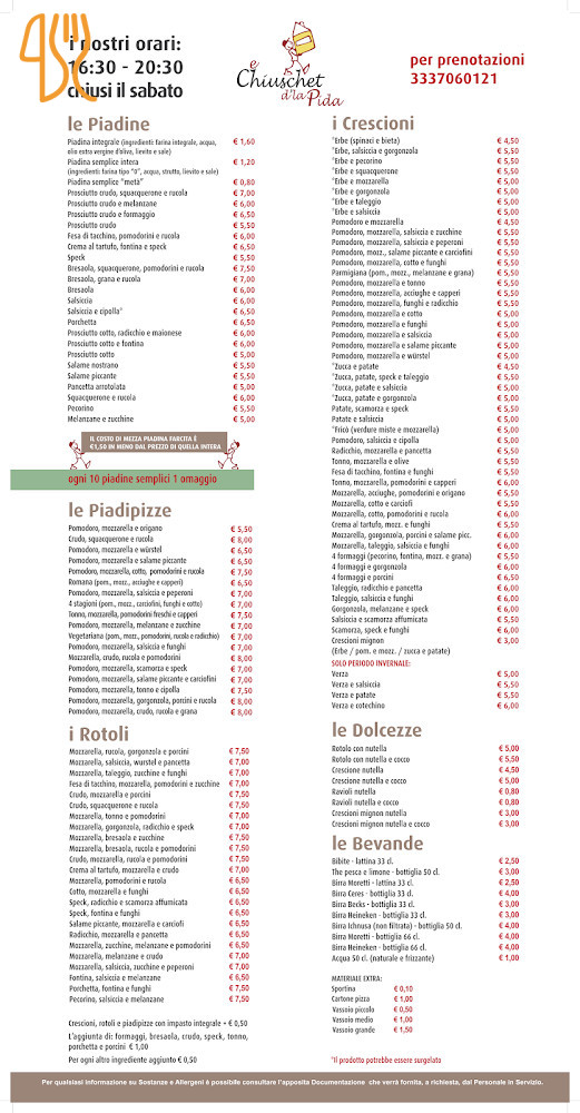 E Chiuschet Carte