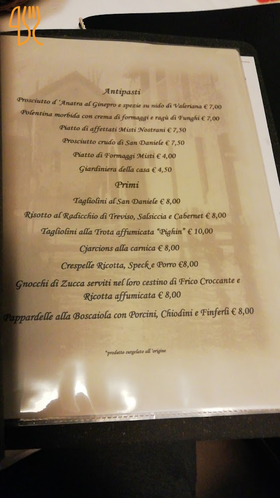 Mulinâr Bar Ristorante Carte