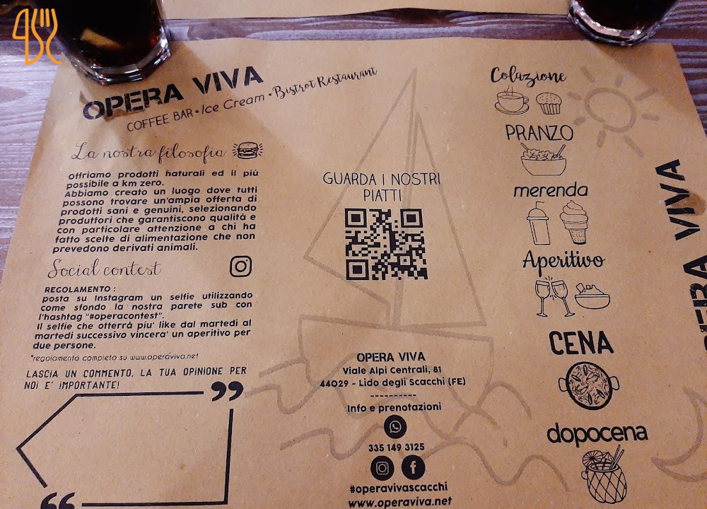 Opera Viva Speisekarte