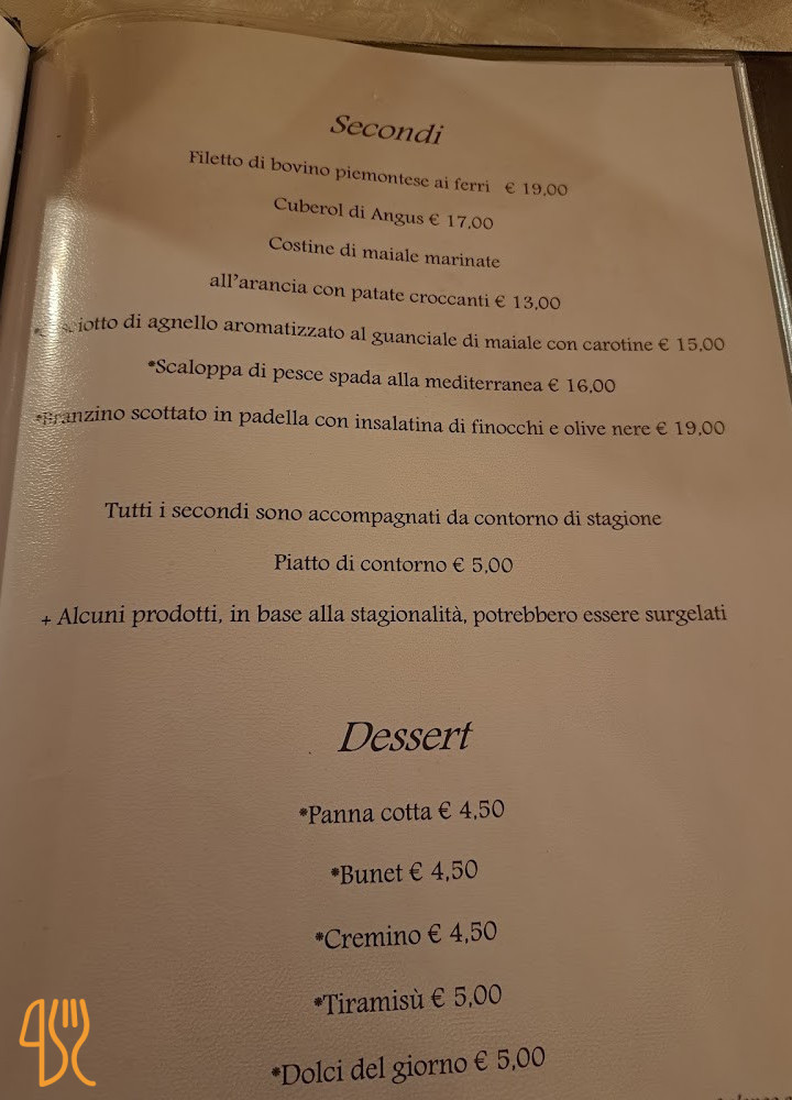 Ca' Mia Speisekarte