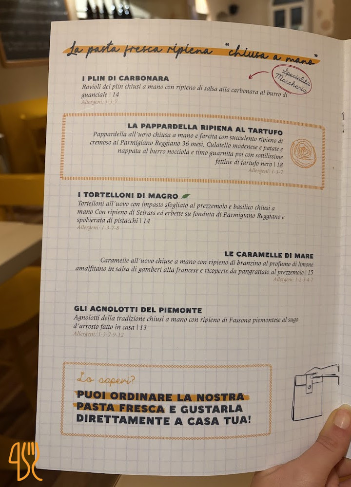 Maccheria Pastificio Con Cucina Speisekarte
