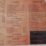 Mambo Tony Sushi Carte