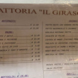 Il Girasole menu