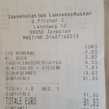 Berggasthof Lanzenschuster Carte