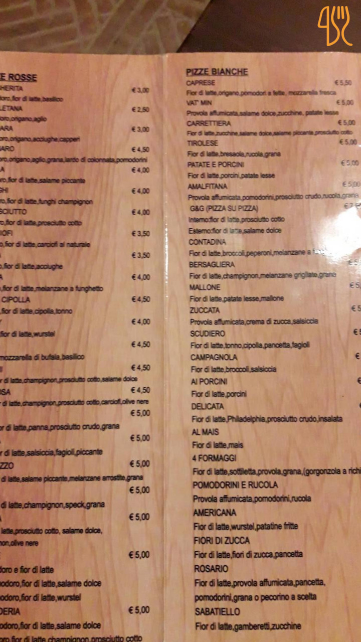 La Vecchia Scuderia Speisekarte