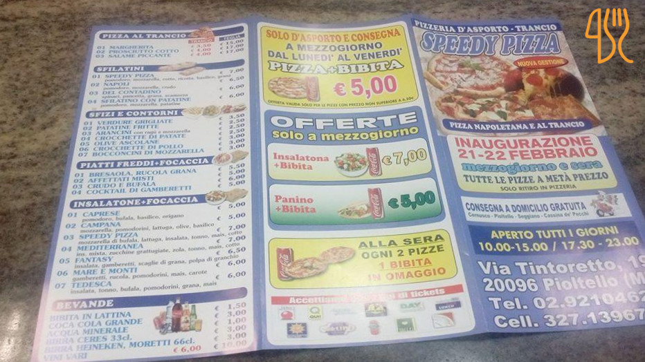 Speedy Pizza Carte