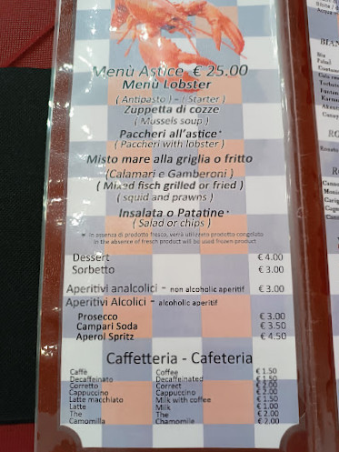 Al Dieci Menu