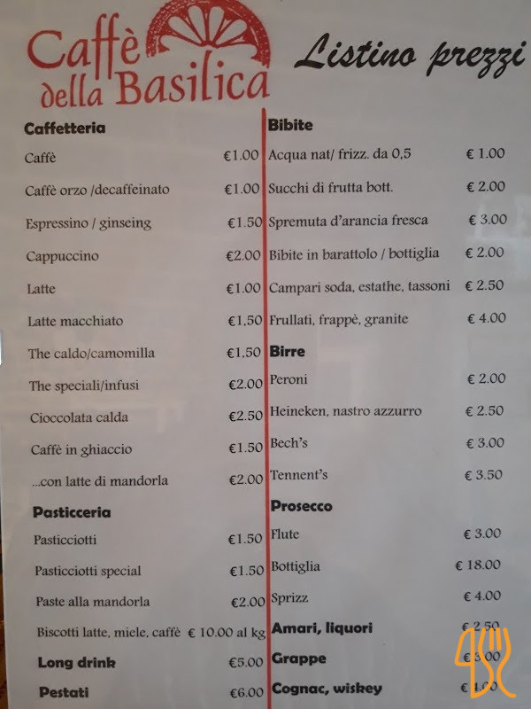 Caffe' Della Basilica Carta