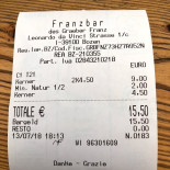 Franzbar Cardápio