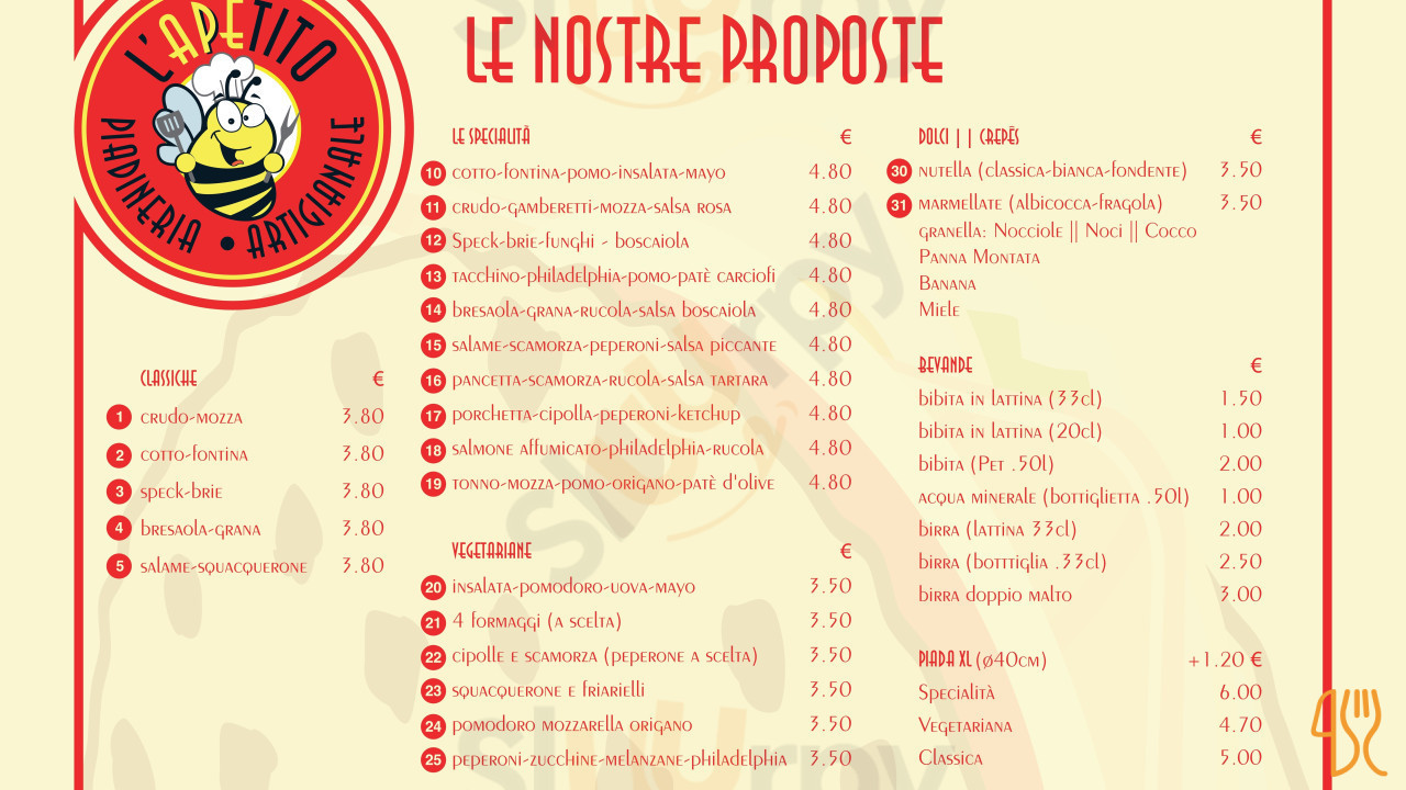 L'apetito Carte