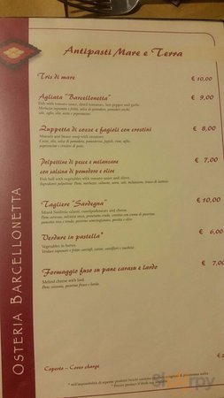 Osteria Barcellonetta Carte