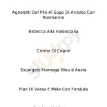 Piemonte menu