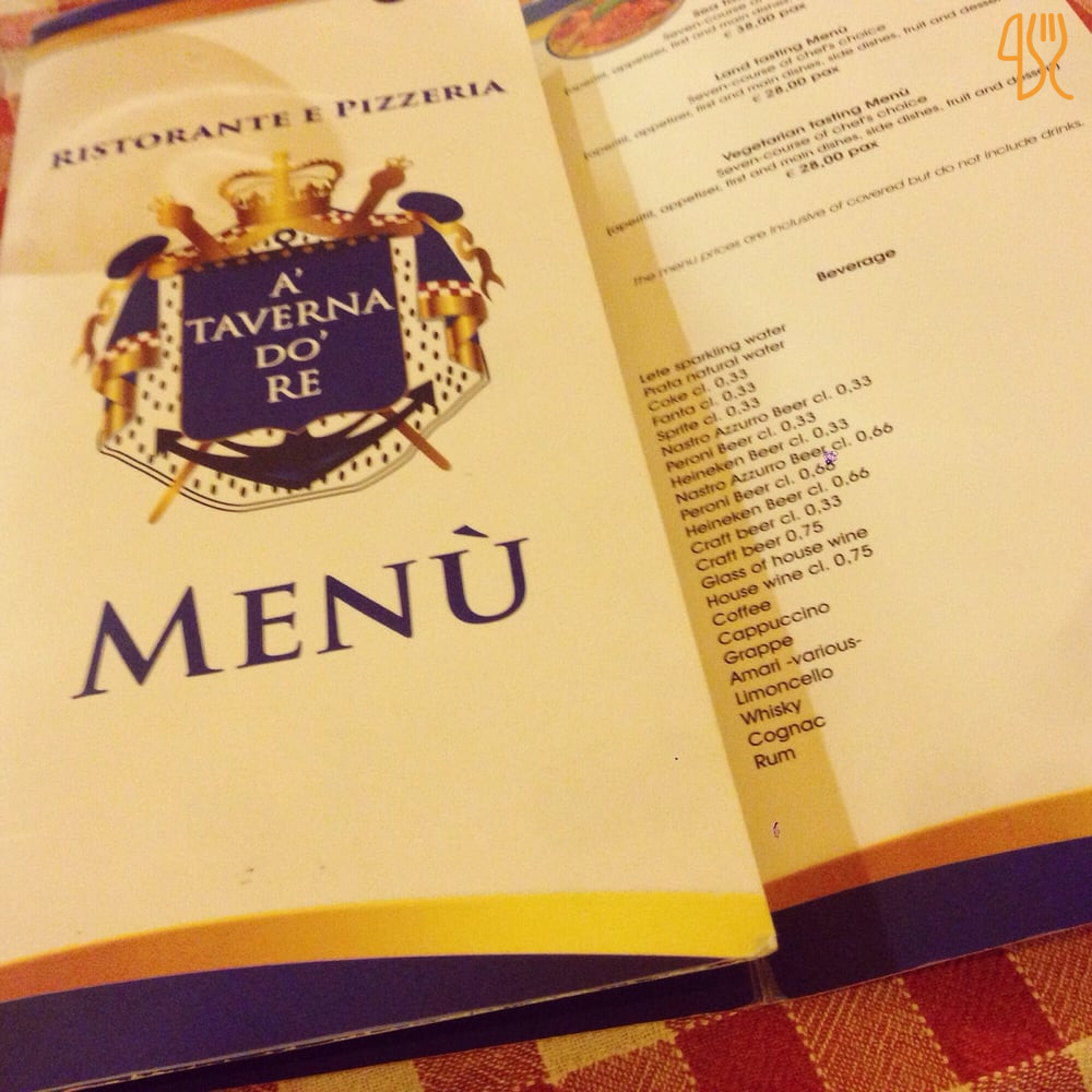 A Taverna Do Re Speisekarte