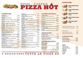 Pizza Hot menu