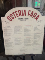 Osteria Fara menu