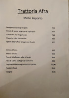 Trattoria Afra menu