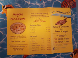 Pizzeria La Marinara menu