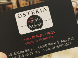 Osteria Sorsi E Morsi menu