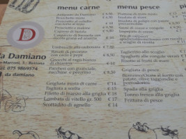 Da Damiano menu