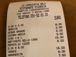 La Cornucopia menu