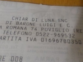 Chiar Di Luna menu