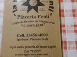 Pizzeria Feoli menu