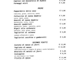 Amabile Sona menu