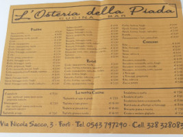 L'osteria Della Piada menu