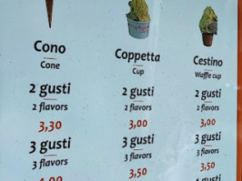 Gelateria Gianni menu