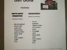 Agriturismo Basso Dei Sola menu