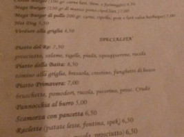 Hostaria Re Artù menu