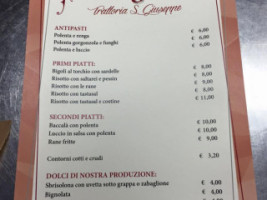 Trattoria San Giuseppe menu