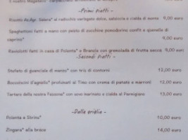 Agriturismo Larice menu