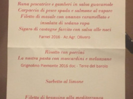 Vecchio Castagno menu