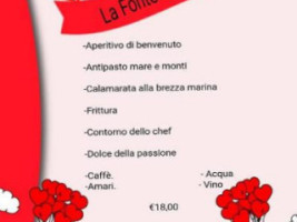 La Fonte menu