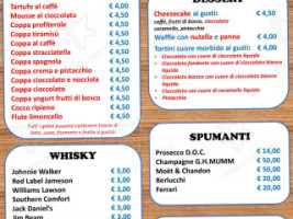 Bowling Olympia menu