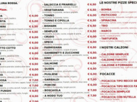 Luna Rossa menu