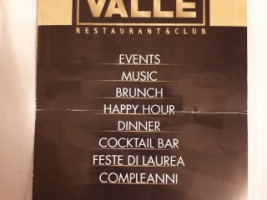 Valle Club menu