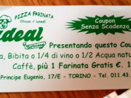 Pizzeria Ideal menu