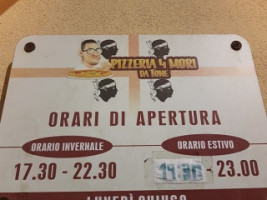 Pizzeria 4 Mori menu