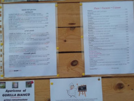 Gorilla Bianco menu