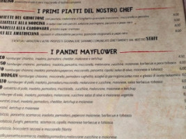 Mayflower Adventure Club menu