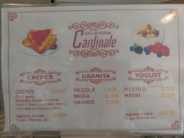 Latteria Gelateria Cardinale menu