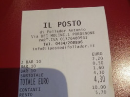 Il Posto Di Follador menu