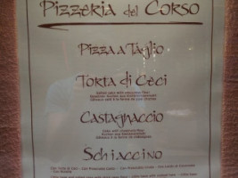 Pizzeria Del Corso menu