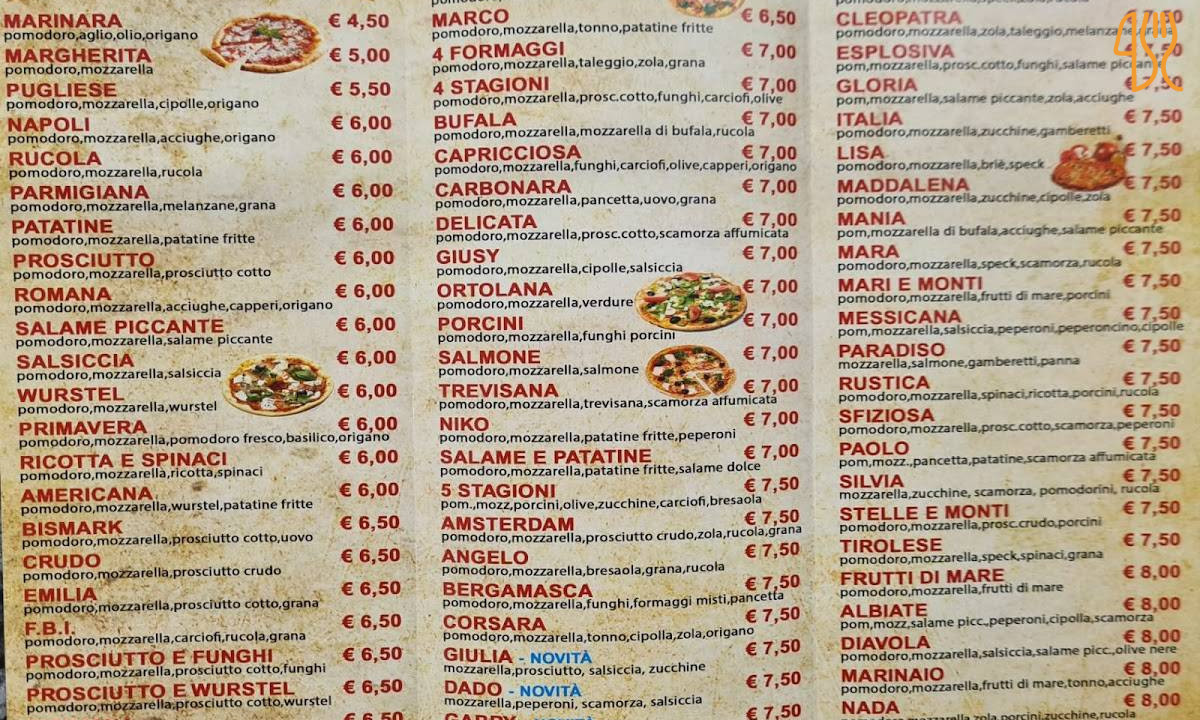 Real Pizza Speisekarte