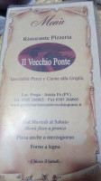 Vecchio Ponte menu